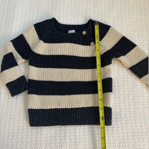 Gap Navy and Cream Striped Knit Sweater 12-18M